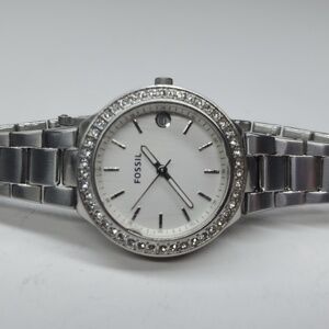 Fossil Watch BQ1182 Silver Wristband White Face With Date